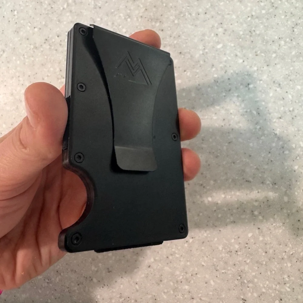 Mens black card holder wallet/money clip